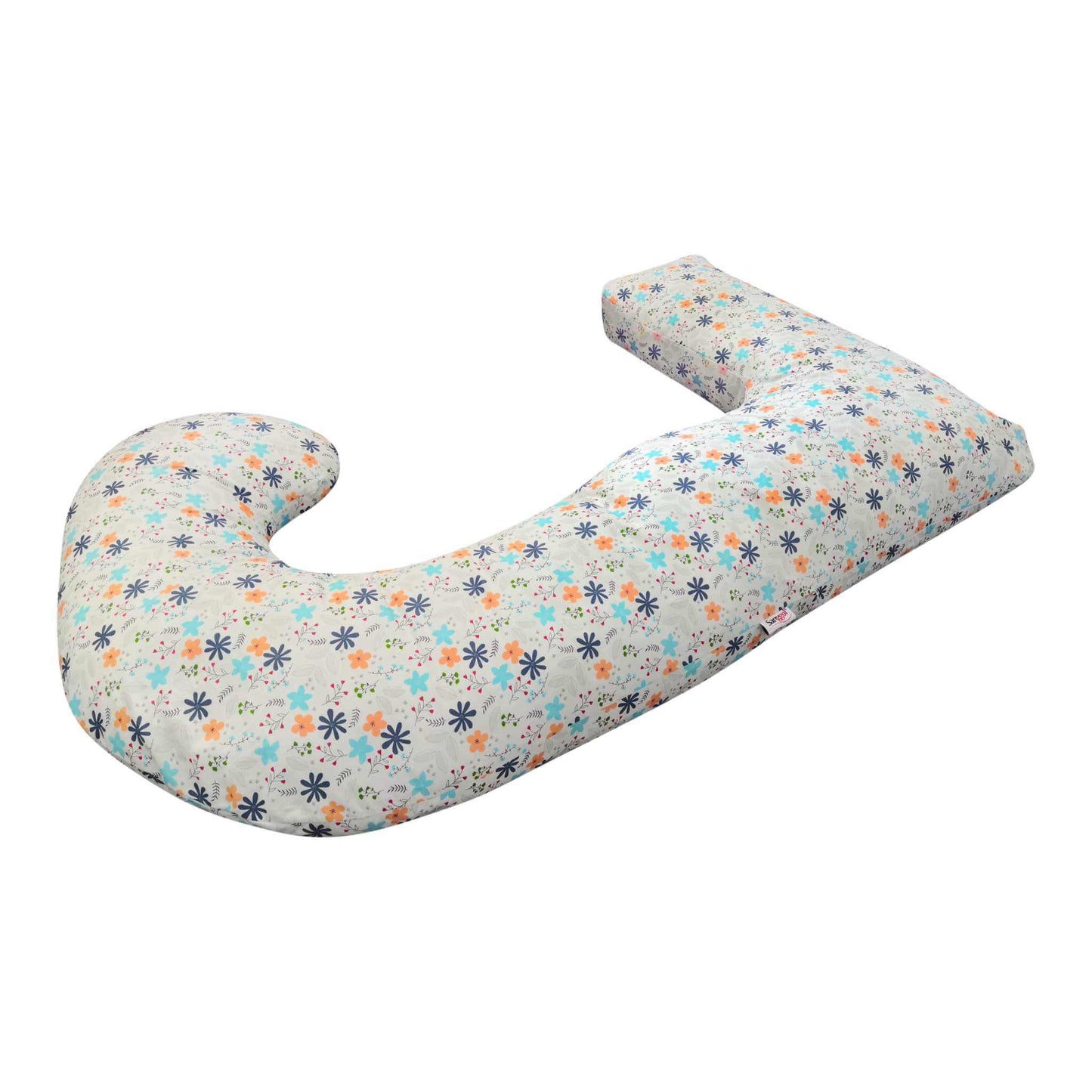 J Shaped Body Pillow – Full - Body Comfort for Pregnancy & Sleep (Green Leaves) | Sanggolcomfort