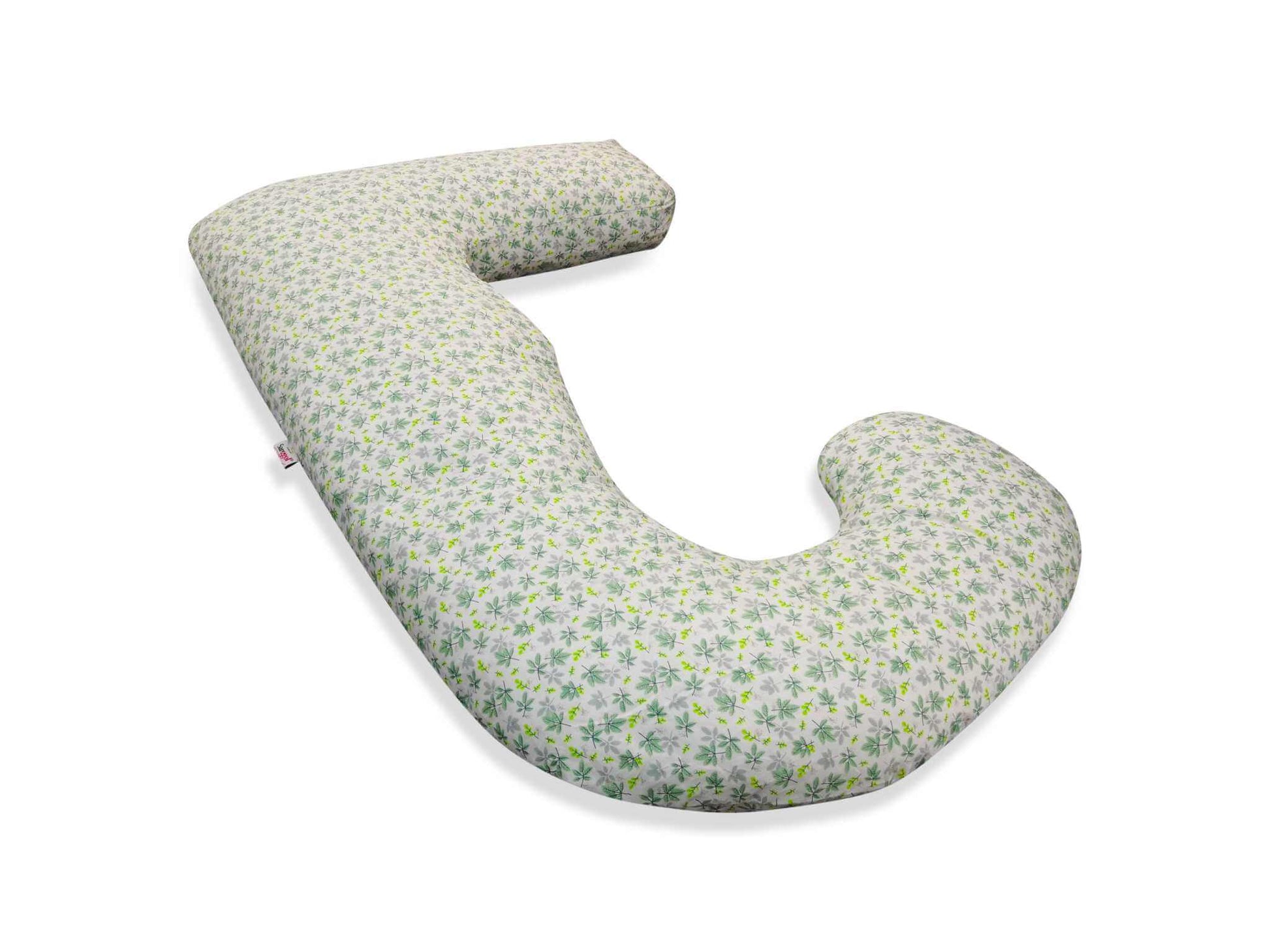 J Shaped Body Pillow – Full - Body Comfort for Pregnancy & Sleep (Green Leaves) | Sanggolcomfort