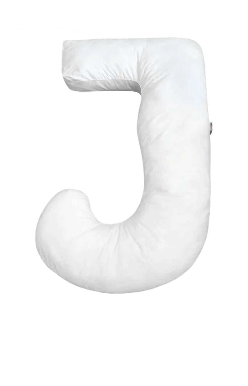 J Shaped Body Pillow – White with Carry Case for Pregnancy, Sleep & Relaxation | Sanggolcomfort