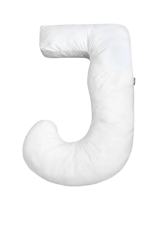 J Shaped Body Pillow – White with Carry Case for Pregnancy, Sleep & Relaxation | Sanggolcomfort