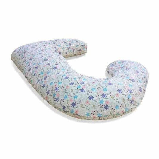 J Shaped Body Support Pillow Pink 'n' Daisies -  Shop now at Sanggolcomfort'n' Daisies -  Shop now at Sanggolcomfort
