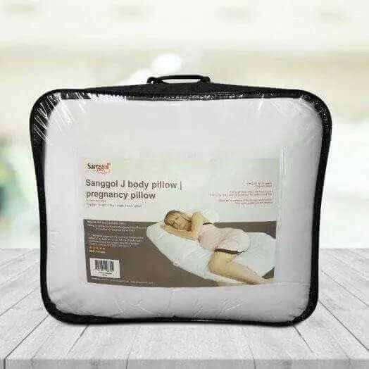 Peach & Daisies J Shaped Body Pillow – Side Sleeper Support in Peaches & Daisies | Sanggolcomfort