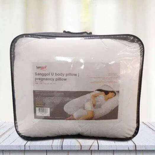 U - Shaped Full Body Pillow for Pregnancy & Side Sleepers – Includes Carry Case | Sanggolcomfort