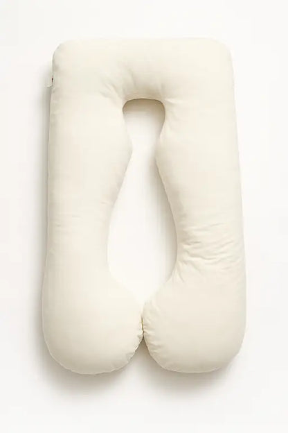 White U-shaped pregnancy pillow on a white background | Sanggol