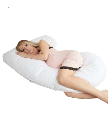 J - Shaped Body Pillow – Contour Sleep Support with White Pillowcase | Sanggolcomfort
