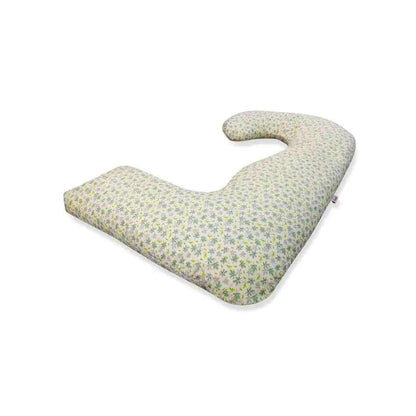 J Shaped Body Pillow with White Cover and Pillowcase - Green Leaves -  Shop now at Sanggolcomfort