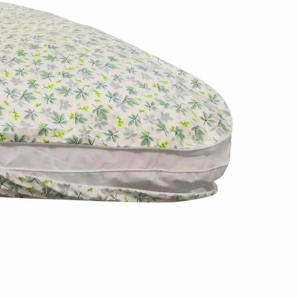 J Shaped Body Pillow with White Cover and Pillowcase - Green Leaves -  Shop now at Sanggolcomfort