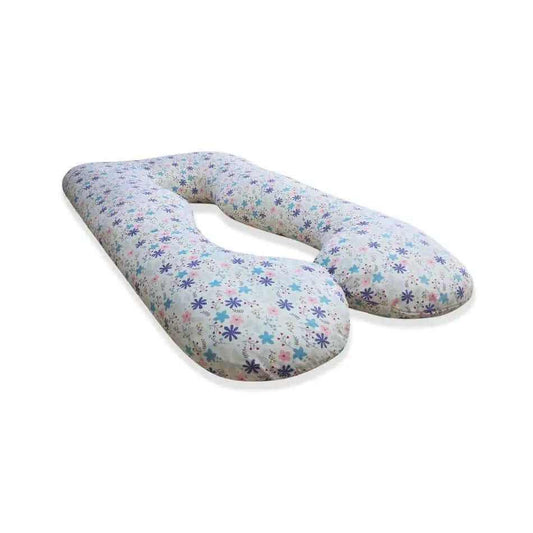 U Shaped Full Body Pillow with Extra  Case and a Bag - Pink Daisies -  Shop now at Sanggolcomfort