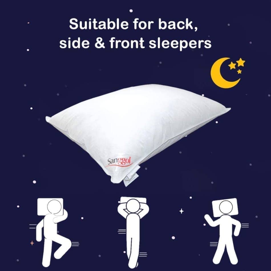 Sanggol Duck Down & Feather Mix Pillows - Hotel Quality Pillows for back & side Sleepers, | Sanggol®