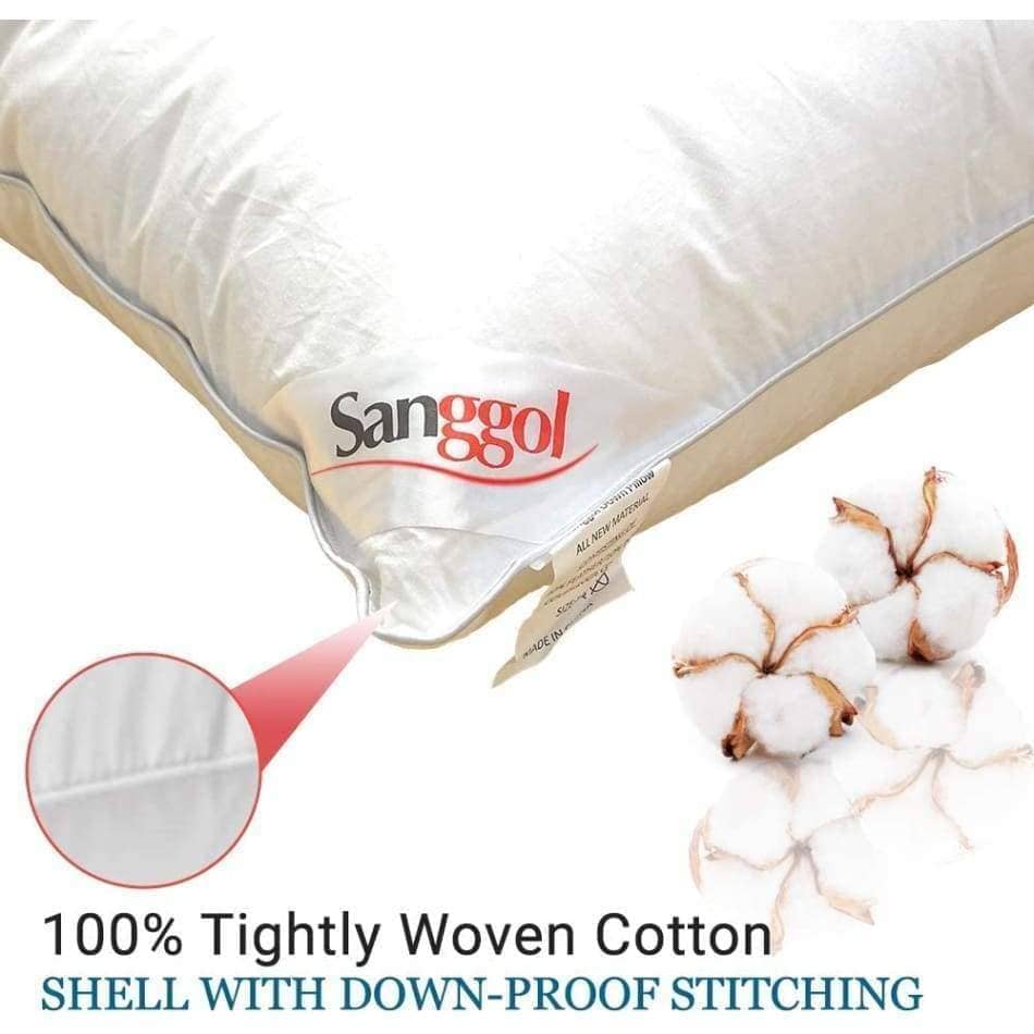 Sanggol Duck Down & Feather Mix Pillows - Hotel Quality Pillows for back & side Sleepers, | Sanggol®